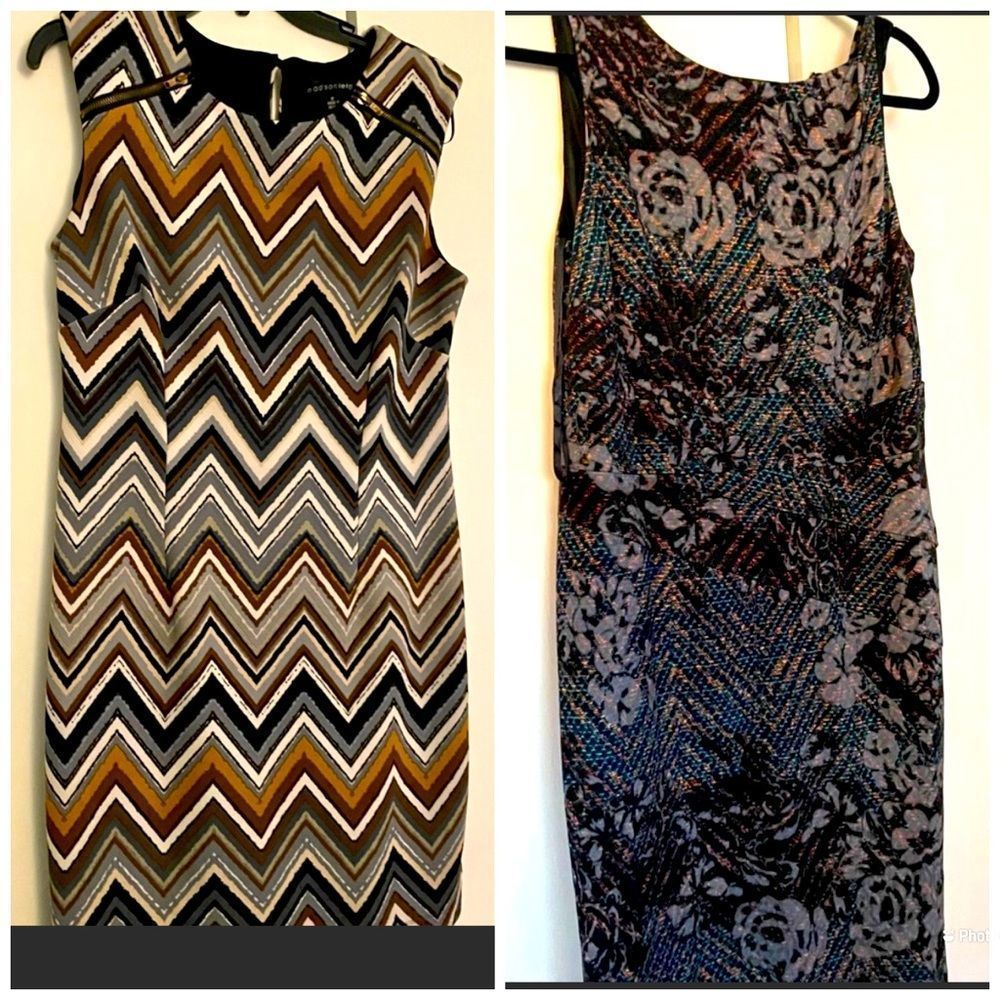 BOGO multi print sleeveless dresses.